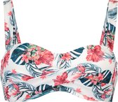 Hunkemöller Dames Badmode Voorgevormde bandeau bikinitop Vintage  - Wit - maat XL