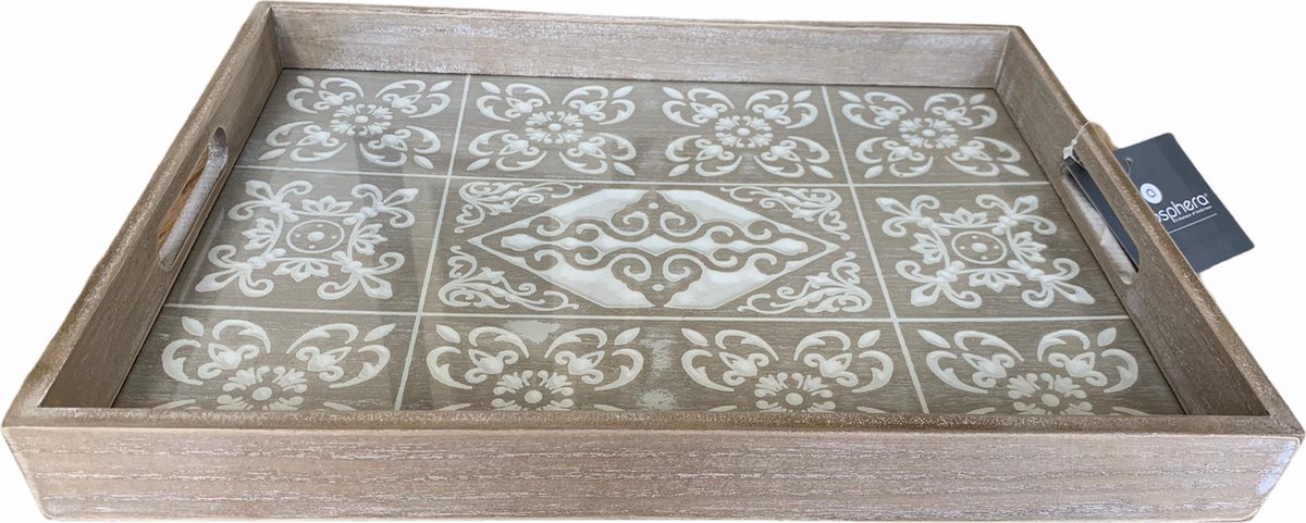 Atmosphera Créateur d'intérieur® Dienblad - hout - decoratie dienblad - 40x30cm Blanc