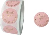 Sluitsticker - Sluitzegel Thank you | Rose - Goud - Tak - Hart - Hartje | Bedankje - Envelop | Chique | Moederdag | Sierlijk | Envelop stickers | Cadeau - Gift - Cadeauzakje - Trak