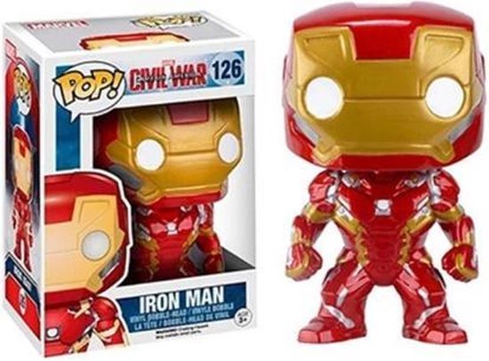 POP Iron Man - Funko pop Ironman - Marvel Avengers - Vinyl - Actiefiguur - Collectors Item - 126 POP Iron Man - Funko pop Ironman - Marvel Avengers - Vinyl - Actiefiguur - Collectors Item - 126