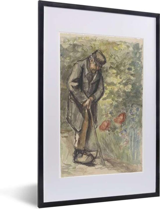 Sanctie Ben depressief Samengroeiing Foto in lijst - Oude man leunend op zijn stok - Schilderij van Jozef  Israëls fotolijst... | bol.com
