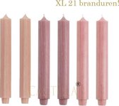 Cactula Dinerkaarsen XL 3,2 x 30 cm in 3 kleuren Rozen | Abrikoos / Antiek Roze / Oud Roze 21 BRANDUREN
