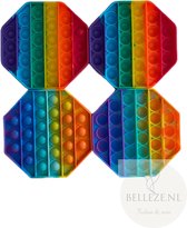 Pop IT Rainbow fun 4 x Octagon Pop-it | Tiktok Trend | Achthoek popit fidget toys
