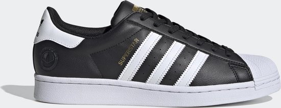 banner academisch Onbekwaamheid Adidas Superstar Vegan Heren sneakers - core black/ftwr white/gold met. - Maat  45 1/3 | bol.com