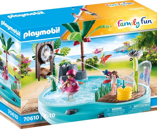 PLAYMOBIL Family Fun Leuk zwembad met watersplash - 70610