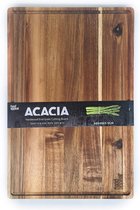 food appeal hardhouten acacia snijplank | 60x40x3,5 cm | nobel patroon met fronthoutlook | antiseptische houten plank met sapgroef | Keukenplank, broodplank