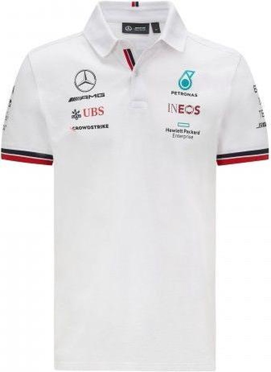 Mercedes - Mercedes Teamline Polo Wit - Size : L - Lewis Hamilton - Mercedes AMG - Mercedes Formule 1 -