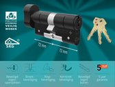 M&C Matrix Cilinderslot - Knop Ovaal met push functie 72x72 mm - Met 3 sleutels - SKG*** - Politiekeurmerk Veilig Wonen