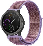 Nylon Smartwatch bandje - Geschikt voor  Garmin Vivoactive 3 nylon band - lila - Strap-it Horlogeband / Polsband / Armband