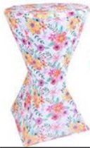 Bartafel Hoes - Tafelhoes -  Wit / Multicolor - Polyester - Ø 80 x h 120 cm