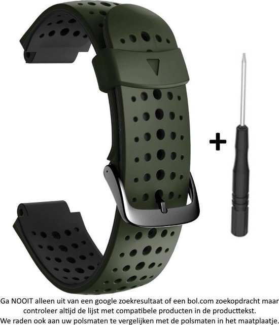 Bracelet portable en silicone vert Zwart pour Garmin Forerunner 220, 230,  235, 620