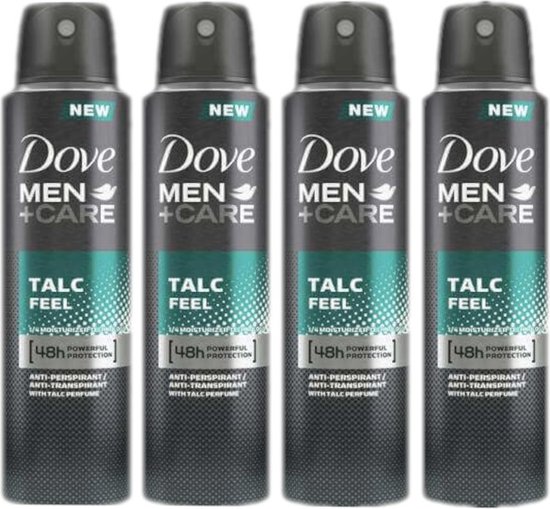 Dove 48H Deo Spray Men + Care - Talc Feel - Value pack 4 x 150 ml -  Antisudorifique | bol