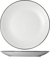 Speckle Wit Dinerbord - Plat - Ø 27cm - Met Zwarte Rand