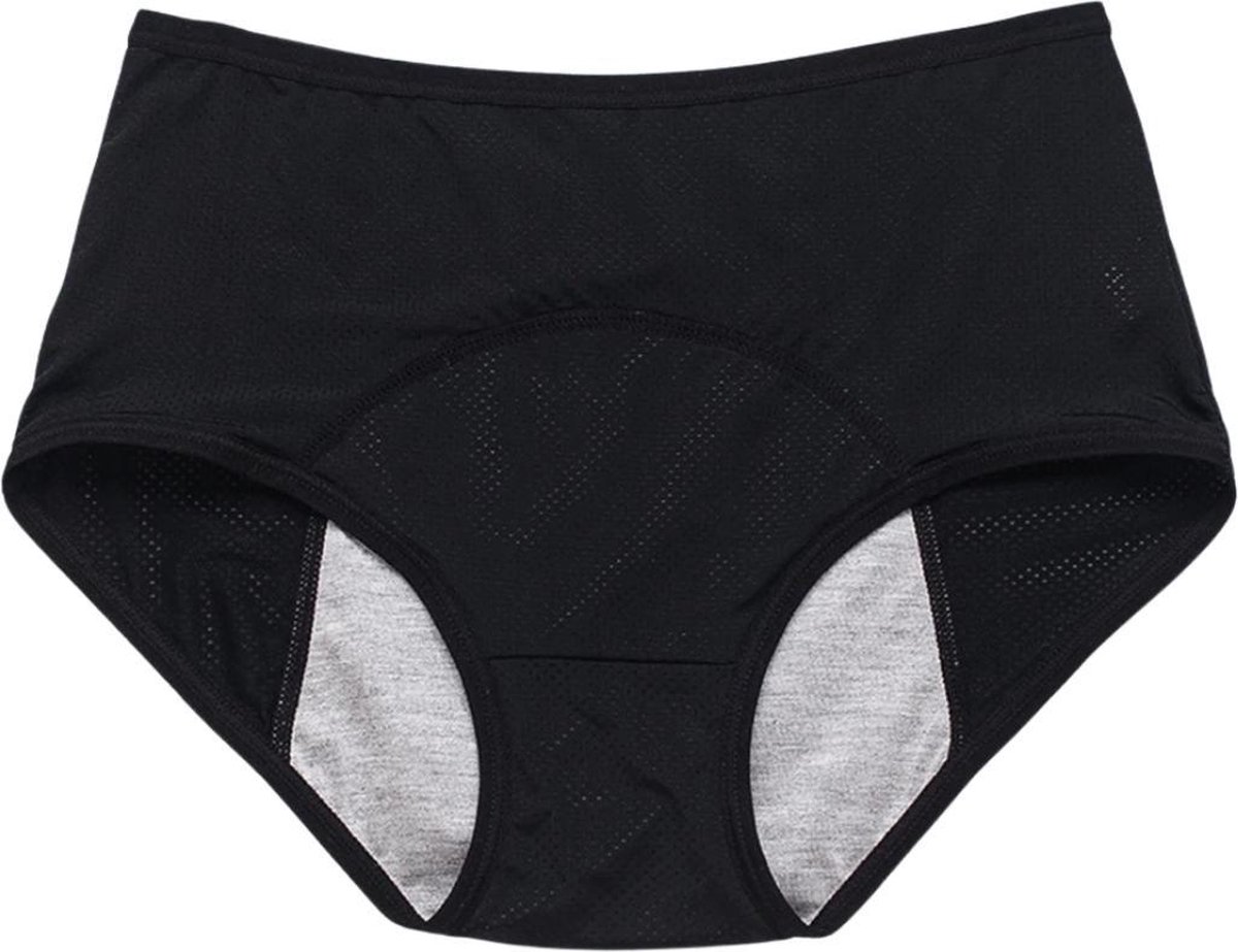 Winkrs - Menstruatie ondergoed - Maat 34/36 - katoen - Zwarte Onderbroek met absorptie