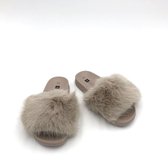 FLIP FLUFFY KAKI - Maat 36 - Slipper - Kaki