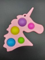 Fidget toy  "Pop it" sleutelhanger groot unicorn roze