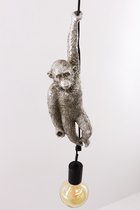 Light & Living hanglap Monkey Chimp - zilver platinum zwart - 36cm