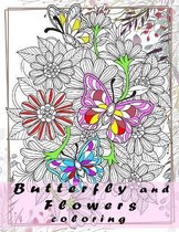 Butterfly and Flowers coloring