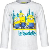 Minion shirt met lange mouw - Le Buddies - wit - maat 98/104 (4 jaar)