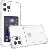 Omeram - Siliconen hoesje voor Apple iPhone 12 Pro - Extra bescherming - Met kaarthouder - Transparant