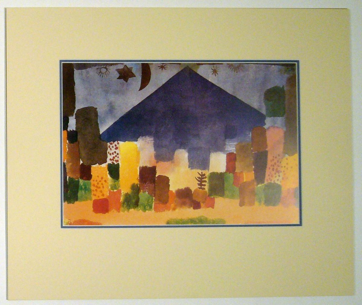 Catch Projecten Poster in dubbel passe-partout - Paul Klee - Notte egiziana - Kunst - 50 x 60 cm Kleur