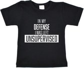 R Rebels | Katoenen Baby Shirt | In My Defence | Zwart | Maat 98/104