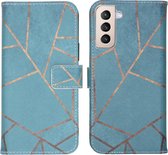 iMoshion Design Softcase Book Case Samsung Galaxy S21 Plus hoesje - Blue Graphic