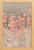 JUNIQE - Poster in houten lijst Pink Angel -60x90 /Bruin & Oranje