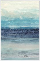 JUNIQE - Poster met kunststof lijst Serenity II -13x18 /Blauw &