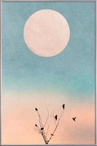 JUNIQE - Poster met kunststof lijst Waking Up Warm -60x90 /Oranje &