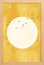 JUNIQE - Poster in houten lijst Eternal Sunshine -60x90 /Geel & Wit