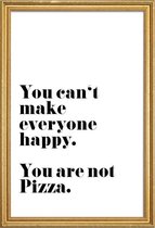 JUNIQE - Poster met houten lijst Pizza -60x90 /Wit & Zwart