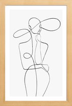 JUNIQE - Poster met houten lijst Monday -30x45 /Wit & Zwart