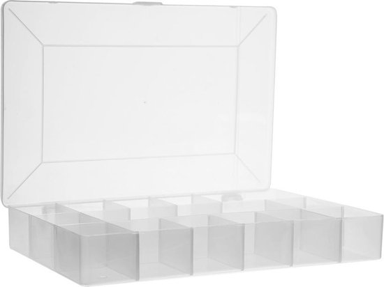 Rally Geneigd zijn item Five® Plastic opbergbox met vakjes - 7-vaks - Sorteervakken, Stapelbaar,  Met deksel | bol.com