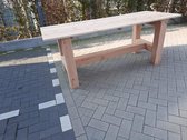 Tafel "Massief" van  Douglas hout - 76x210cm - Douglas tuintafel - Eettafel van hout met robuuste blokpoten - Robuuste tafel voor binnen en buiten - 6 tot 8 persoons