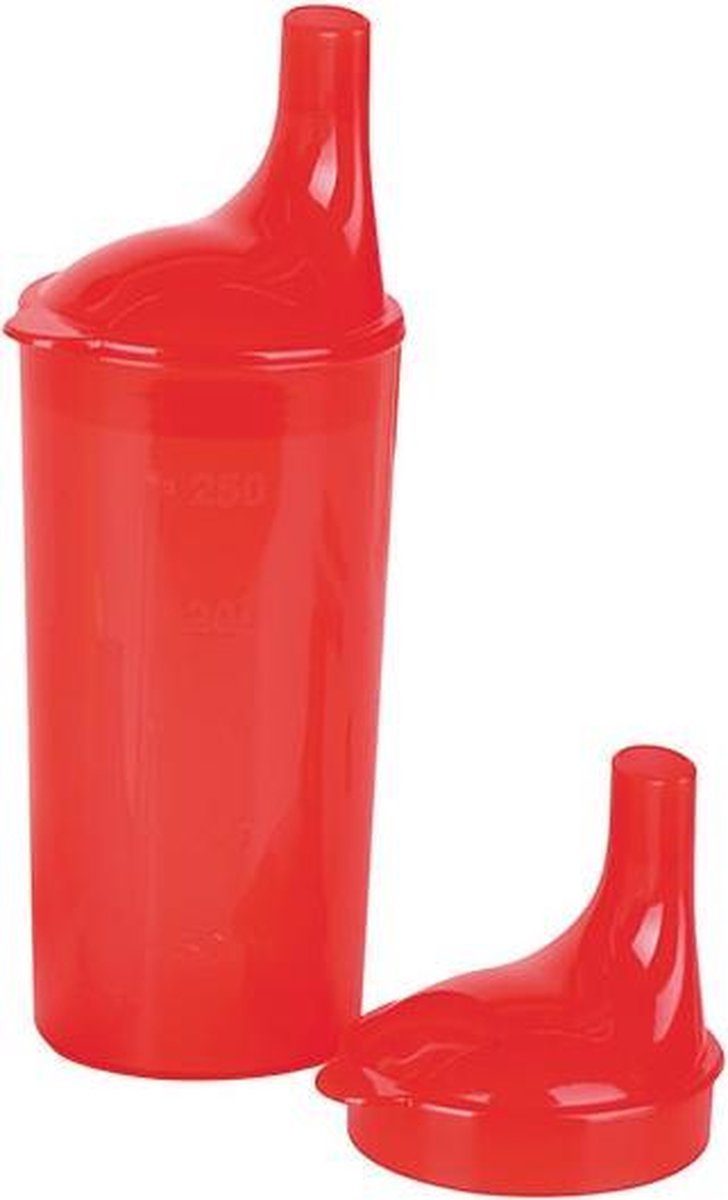 Drinkbeker met tuit 250 ml- Rood