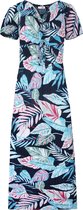 Dames zomer jurk lang polyester donker blauw one size
