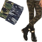 Meisjes legging kinderlegging camouflage legging groen maat 158-164