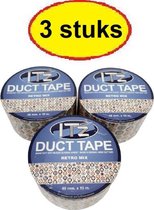 IT'z Duct Tape 06 - Retro Mix 3 stuks  48 mm x 10m |  tape - plakband - ducktape - ductape