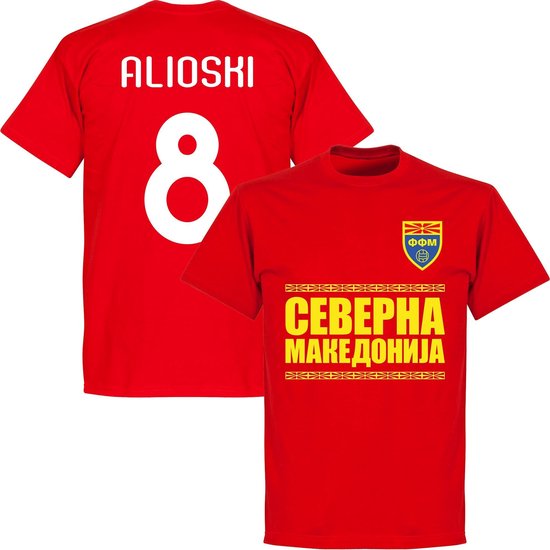 Noord Macedonië Alioski 8 Team T-Shirt - Rood - L