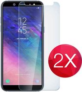2X Screen protector - Tempered glass screenprotector voor Samsung Galaxy A6  -  Glasplaatje voor telefoon - Screen cover - 2 PACK