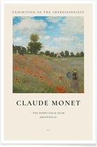 JUNIQE - Poster Monet - The Poppy Field near Argenteuil -60x90 /Groen