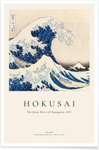 JUNIQE - Poster Hokusai - The Great Wave off Kanagawa -60x90 /Blauw &