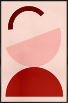 JUNIQE - Poster met kunststof lijst Half Moon -13x18 /Roze