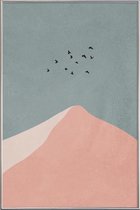 JUNIQE - Poster met kunststof lijst Peak -40x60 /Roze & Turkoois