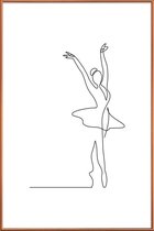 JUNIQE - Poster met kunststof lijst Ballet -30x45 /Wit & Zwart