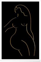 JUNIQE - Poster Form II gouden -40x60 /Goud & Zwart