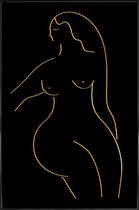 JUNIQE - Poster met kunststof lijst Form II gouden -30x45 /Goud &