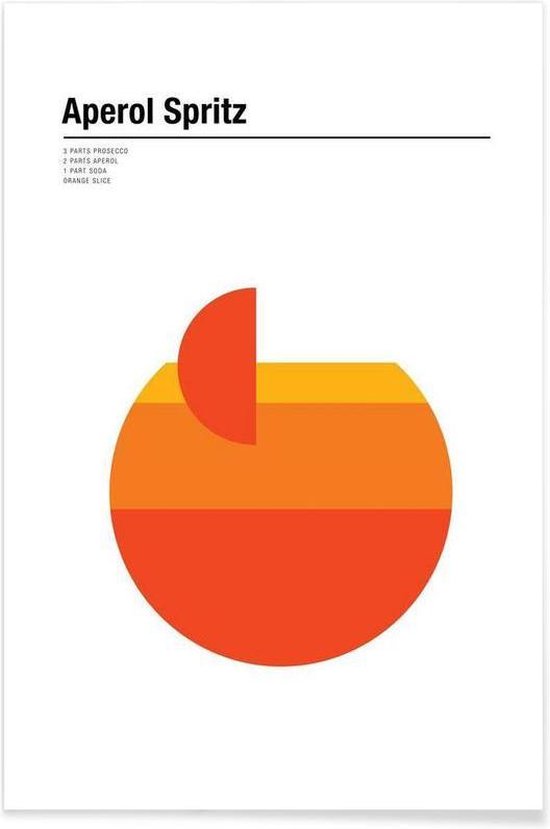 JUNIQE - Poster Aperol Spritz - minimalistisch -20x30 /Oranje & Wit