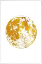 JUNIQE - Poster met kunststof lijst Lunar gouden -40x60 /Goud & Wit